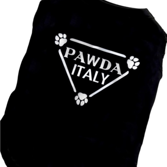 Pawda Italy Dog Tee/ Cat Tee Shirt in Black and White/ Brand New - Picture 5 of 9